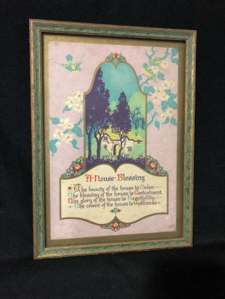 Vintage Framed Art Print - A House Blessing Prayer Poem