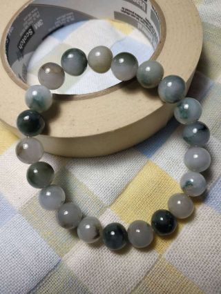 Grade A 100 Natural Burmese Jadeite Jade Beaded Bracelet A 2889