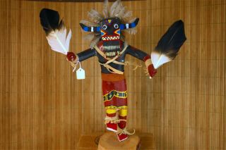Vintage Large Hopi Kachina Handmade Doll Figure Signed - Broadface 15 "