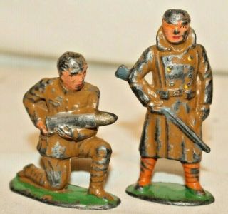 2 Wwi 1917 Manoil Barclay Us Army Artillery Loader Rifleman Soldier Lead Figures