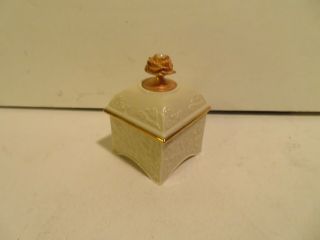 Lenox Ring Box With Gold Trim June 2 X 2 Pearl Top