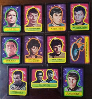 1976 Star Trek Complete Sticker Set Kirk Spock Mccoy Not Psa