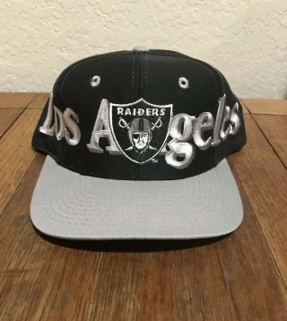 Logo 7 Los Angeles Raiders Spell Out Vintage Hat Snapback Cap
