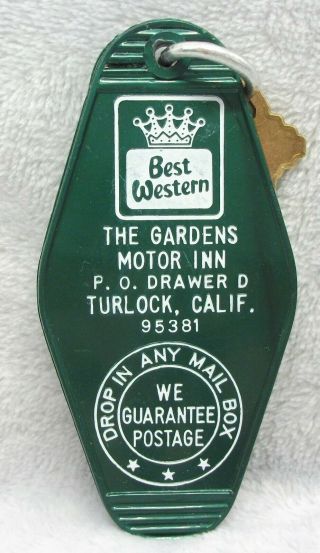 Vintage Best Western The Gardens Motor Inn Key Fob Chain Ring With Key Lqqk
