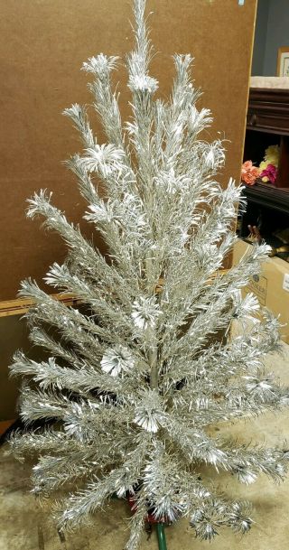 Vintage Peco Aluminum Christmas Tree.  5 Foot 8 Inches.  Box.  Xtra Limbs