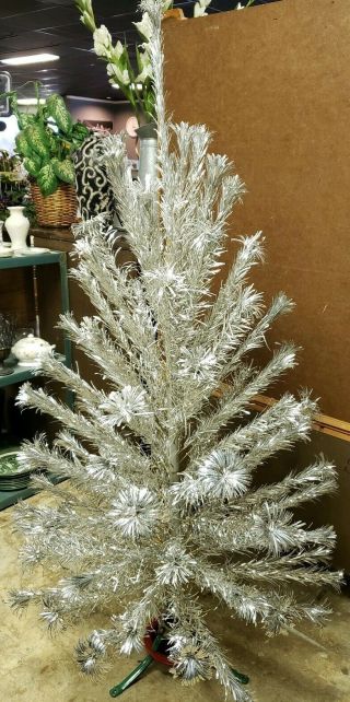 Vintage Peco Aluminum Christmas Tree.  5 Foot 8 Inches.  box.  Xtra limbs 2