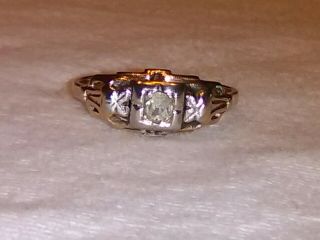 Vintage 14k Gold And Diamond Womens Ring Size 6