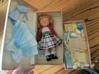 Vintage Vogue 1951 Transitional Blonde Ginny Doll,  Trunk,  Clothes