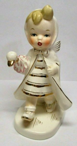 Vintage Napco Angel Figurine With Duck Head Handle Umbrella S577b