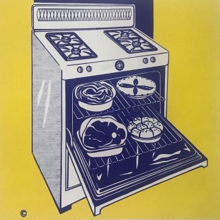 Roy Lichtenstein Vintage Lithograph Created In 1971 " Kitchen Range " 12 " X 12 "