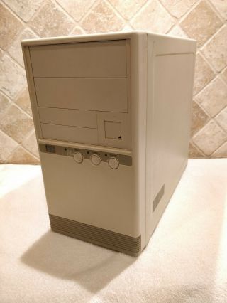 Vintage At Computer Case Mini Tower Beige With 2 Digit Led Display - W/psu