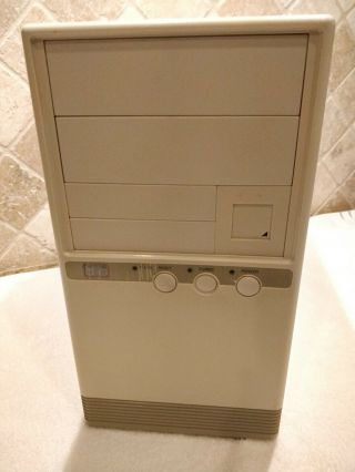Vintage AT Computer Case Mini Tower Beige with 2 digit LED Display - w/PSU 2