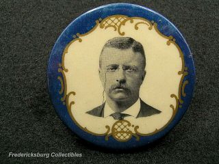 Large 2 - 1/8 " 1904 Theodore Roosevelt Presidential Campaign Pinback Button