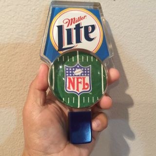 Rare Miller Lite Nfl Football Beer Tap Handle Nfl Logo Football Field Approx.  6 "