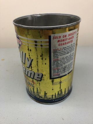 Vintage Skelly Supreme Tower Heavy Duty Metal Motor Oil Can Quart 3