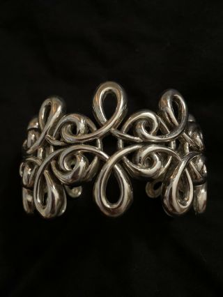 Barse Sterling Silver Ladies Vintage Cuff Bangle Bracelet Heavy 96 Grams