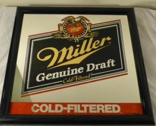 Vintage Miller Draft Beer Bar Mirror 18 " X 18 "