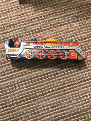 Vintage Mountain Special Express 3671 Battery Operated Tin Toy Train Japan
