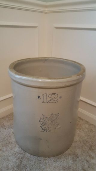 Antique Western Stoneware 12 Gallon Crock 12 Pick Up Only