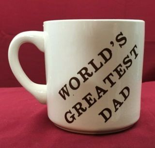 World ' s Greatest Dad Houze Diagonal Vintage Ceramic Coffee Cup Mug made on USA 3