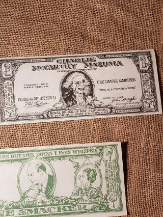 Vintage Charlie McCarthy Mazuma Play Money (Edgar Bergen Ventriloquist) 2