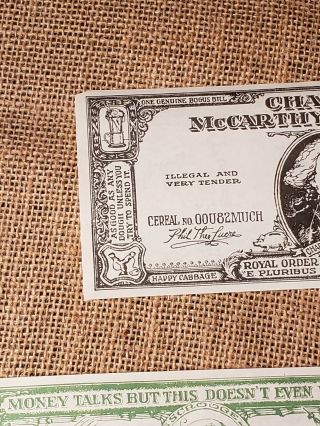 Vintage Charlie McCarthy Mazuma Play Money (Edgar Bergen Ventriloquist) 3