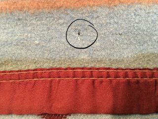 Vintage Cotton Camp Blanket 72” X 60” Blue Brown Burgandy 3