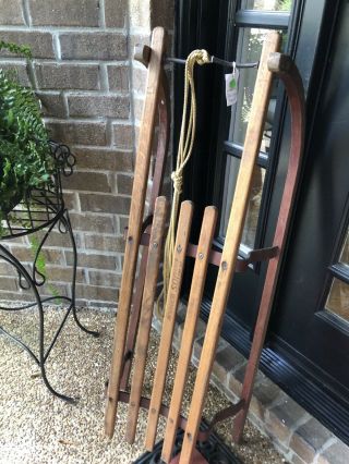 Antique Wood Sled With Cast Iron Runners – Davos Manufacturer