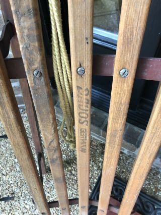 Antique Wood Sled with Cast Iron runners – DAVOS Manufacturer 2