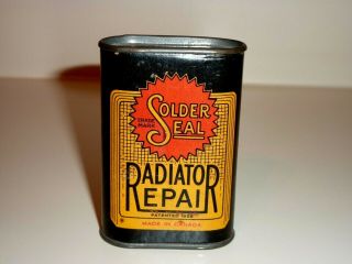 Vintage Solder Seal Radiator Repair 1.  5 Oz Container Can Patented 1928