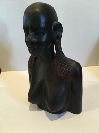 Wood Hand Carved African Tribal Statue Sculpture Kenya Nude Vtg Mid Century