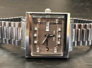 Vintage Rado Manhattan 25 Jewels Swiss Made Watch Automatic Brown Dial Date/day