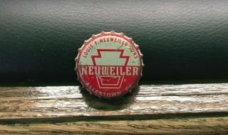 Vintage Neuweiler Beer - Brg Pa Tax Keystone Pint Cork Bottle Cap Allentown Pa