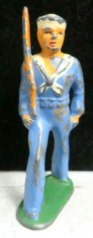 Vintage Barclay Lead Toy Soldier Sailor Blue Uniform Bell Bottoms B - 051a