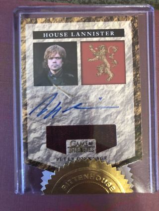 Game Of Thrones Season 5 Peter Dinklage As Tyrion Lannister Relic Auto Autograph