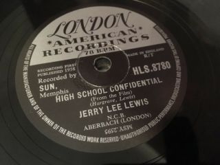 Jerry Lee Lewis : High School Confidential / Fools Like Me.  Uk.  78rpm (1959)