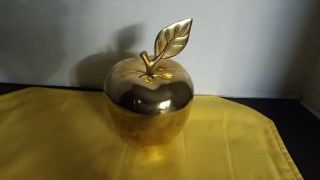 Vintage Brass Apple Trinke Box Jar