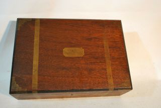 Antique Wood Folding Lap Desk Document Box Writing w/ Hand Painted Gold Detail 3