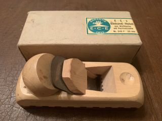 Vintage Ece Garatie 249p German 39mm Wooden Block Plane Wood Woodworking Tool