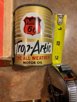 Vintage Phillips 66 Trop - Artic Motor Oil Litho Tin Oil Can Coin Bank