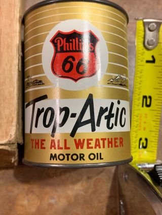 Vintage Phillips 66 Trop - Artic Motor Oil Litho Tin Oil Can Coin Bank 2