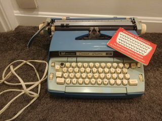 Vintage Smith Corona Electric Typewriter Blue Portable Automatic 12