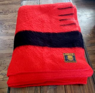Vintage Earlys Of Witney Point Wool Trapper Blanket 4 Point Red 92 X 73