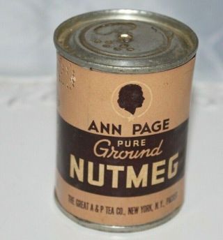 Vintage Ann Page Pure Ground Nutmeg Spice Tin