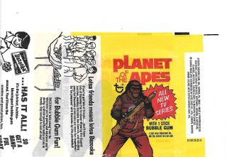 1967 Planet Of The Apes Tv Show Complete Set Of 66 Cards W/2 Wrapper Variations