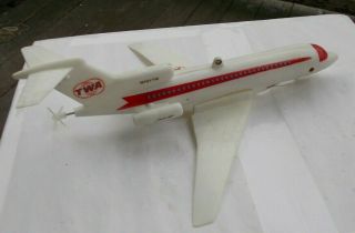 Vintage 11 " Twa Airlines Advertising Toy Airplane Plane Boeing 727 Jet Prince Nr