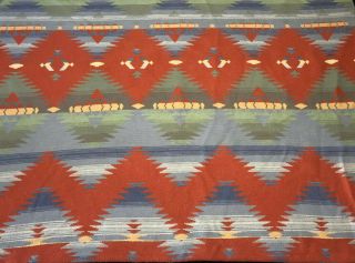 Vintage Ralph Lauren Double Side Southwest Native Design Throw Blanket 54 " X 72 "