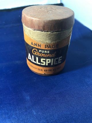 Vintage Ann Page Pure Ground Allspice 2 Oz.  The Great A&p Tea Co.  York