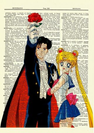 Sailor Moon Anime Dictionary Art Print Poster Picture Manga Book Tuxedo Mask