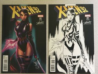 X - Men 92 1 Stan Lee Collectibles J Scott Campbell Variant Set Color,  Bw Nm/m